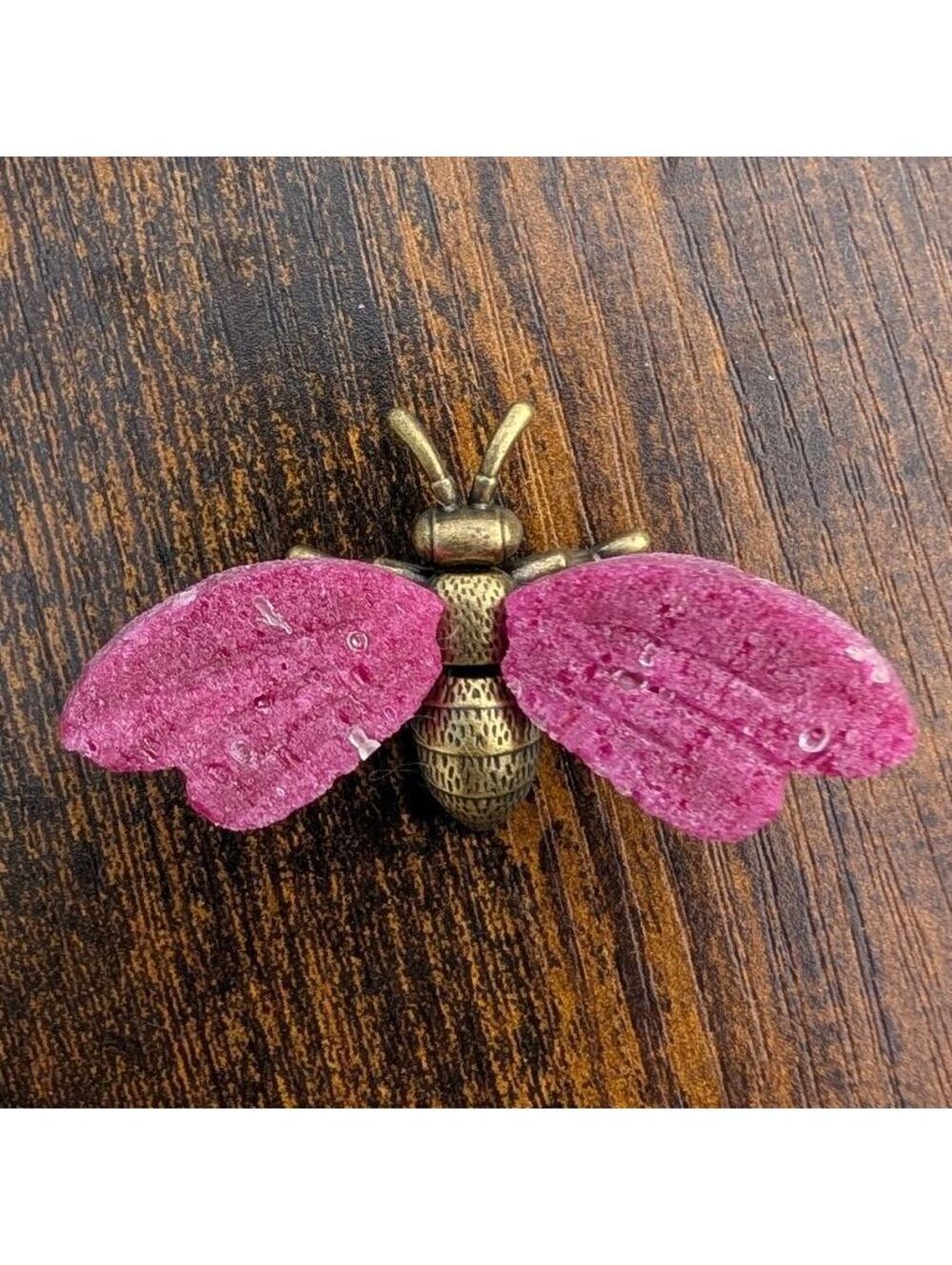 UV Reactive Honeycomb Ruby Bee | Brass Body | 2.25"